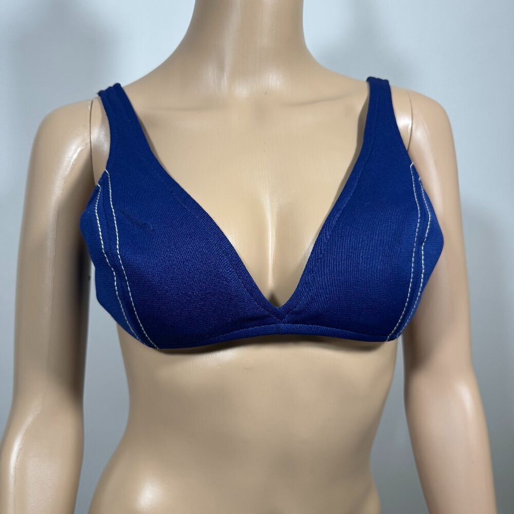 Vintage 1950's Cole of California Bikini Top *Size 10 Blue Retro